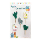 Свечи-набор для торта Party Candles 5 свечей Лама и кактус 031529