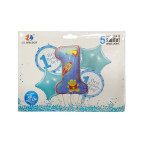 Шарик воздушный Лидер-ZYBalloon набор 5шт разного размера, 1 first Birthday boy 1212-33