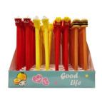 Ручка шариковая с насадкой Fast Food ассорти, синяя №068-А