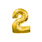 Шарик воздушный ООПТ Цифра-2 75см 1шт, золото 8537g-2