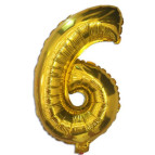 Шарик воздушный ООПТ Цифра-6 75см 1шт, золото 8537g-6