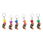 Брелок резиновый Гусеница-радуга 7см, ассорти №BR64