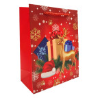 Пакет подарочный бумажный 24,5*19,5*9,5см Новогодний 226-S