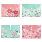 Папка-конверт А4 с кнопкой с принтом ООПТ JL-D0015/0012 Цветы ассорти