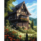 Картина раскраска по  номерам на холсте  - 40*50см Идейка КН6324 Сказка в горах