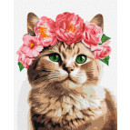 Картина раскраска по  номерам на холсте  - 40*50см Идейка КН6508 Изящная кошечка