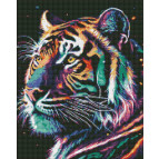 Алмазная живопись мозаика по номерам на холсте - 40*50см Идейка АМО7742 Фантастический тигр с голограммными стразами