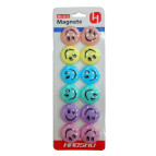 Магниты Д3см 12шт Haoshu цветные Смайл пастель Х3012