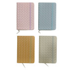 Блокнот А6 80л ЛИДЕР 5802-18 кожзам на резинках Плетение (пастель)