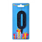 Свеча для торта Украина Цифра 0 черная