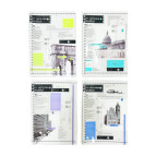 Тетрадь на спирали А5 50л. пластиковая обложка Лидер Города, клеточка №77635