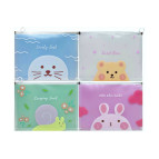 Папка А4 на молнии zip-lock ЛИДЕР Зверята мордочки, ассорти 2102-А4