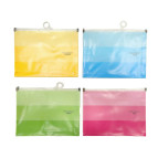 Папка А4 на молнии zip-lock ЛИДЕР Полоски, ассорти 2100-А4