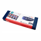 Краска акварельная Rosa Gallery набор 21цв. Классика в кюветах, Бирюза метал. упак. 3403321