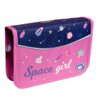 Пенал  1 отделение с 1 отворотом Yes HP-03 Space Girl 533119