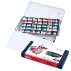 Краски акварельные Rosa Gallery набор 35цв. Ботаника в кюветах, Индиго метал упак. 340235