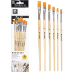 Набор кистей Art Nation нейлон 6шт имитация щетины, плоская BR5806-1