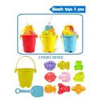 Игрушка 4FUN Game Cook Набор для пляжа, ведерко, лопатка и 3-и формочки, ассорти CH-8842