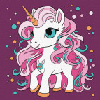 Картина раскраска по  номерам на холсте - 25*25см Идейка КН6108 Волшебная единорожка