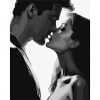 Картина раскраска по  номерам на холсте  - 40*50см Идейка КН8373 Нежный поцелуй