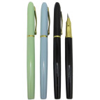 Ручка перьевая ЛИДЕР Золотой клип закрытое перо, поршень - капсула, ассорти 3025