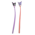 Ручка гелевая с насадкой Куроми Kuromi силикон ассорти, синяя №6118