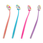 Ручка гелевая с насадкой Единорог силикон ассорти, синяя №6119