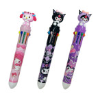 Ручка шариковая с насадкой 10-ти цветная Куроми Kuromi ассорти KP-9030