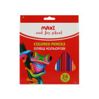 Карандаши цветные 24цв. Maxi Animal World пластиковые MX11527