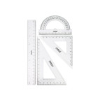 Линейки-набор 4пр Maxi линейка 20см + 2угольника + транспортир MX81304