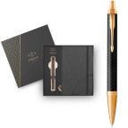 Ручка шариковая Parker 24032b24 IM Premium Black + блокнот, Набор подарочный