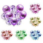 Шарик воздушный Smile-Party стандарт, набор 5шт с блестками + перламутр 5шт с Надписями, ассорти 317-2