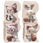 Ограничитель для книг металлический №6863 Котик, Зайка