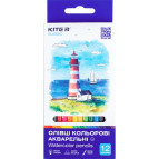 Карандаши цветные акварельные 12шт Kite Classic K-1049