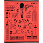 Тетрадь школьная предметная А5+ 168*203мм 48л. Kite в клетку, Sketch Английский язык K24-240-18