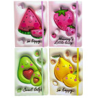 Блокнот А5 80л. Лидер Фрукты-3D с резинкой 1814-16