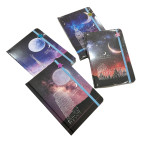 Блокнот А5 80л. Лидер Ночной город с резинкой 1051/2017-1056 клетка + линия