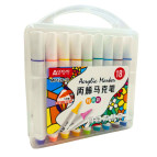 Маркер универсальный акриловый Aodemei Acrylic Marker набор 18 шт трехгранные 6128-18 в пластиковом футляре
