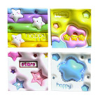 Блокнот 8*8см 68лист. Лидер ассорти ВТ-050 Звёздочки 3D