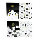 Блокнот 13*19см 126л Лидер 808-4 Кот чёрно-белый с магнитным клапаном