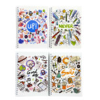 Тетрадь на спирали А5 50л. пластиковая обложка Лидер Школа, клеточка №77644