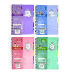 Тетрадь на спирали В5 110л. пластиковая обложка 6 разделов, Premium Quality ассорти №2324-В5