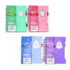 Тетрадь на спирали А6 110л. пластиковая обложка 4 раздела, Premium Quality ассорти №2324-А6