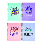 Тетрадь на спирали В4 100л пластиковая обложка Надписи 1227-B4 в клетку