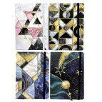 Блокнот А5 96л. Лидер Абстракция с резинкой в линию 10819-А5