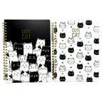 Тетрадь на спирали А4 100л твердая картонная обложка Котики, в клетку 4100-3