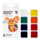 Краски акварельные медовые 8 цв. 7С карт/уп б/к 7C10801