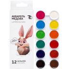 Краски акварельные медовые 12 цв. 7С карт/уп б/к 7C11202