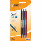 Ручки шариковые BIC набор 3шт Soft Clic Grip ассорти bc837394