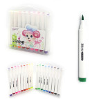 Фломастеры 18 цветов Zishu Mouse 237-18 трехгранные, наконечник кисточка, пластиковый бокс